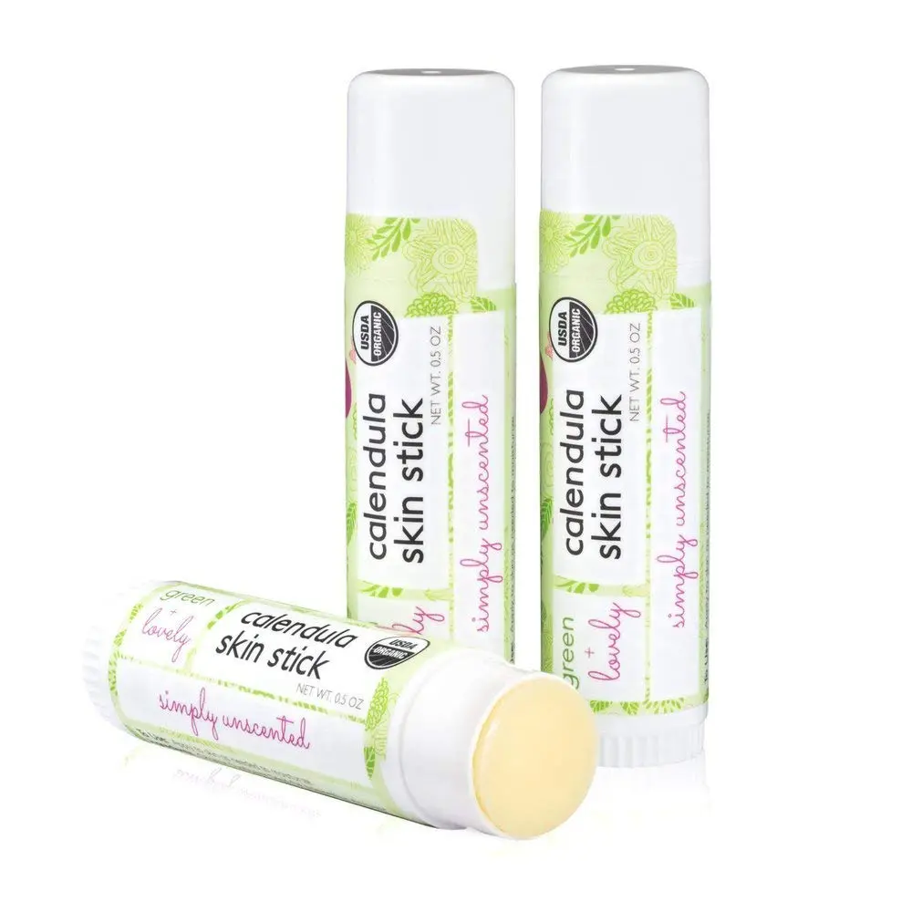 Green + Lovely Calendula Skin Stick Organic Lotion Balm 14.17 g (0.5 oz) | Certified Organic, Unscented, For All Skin Types - view 2