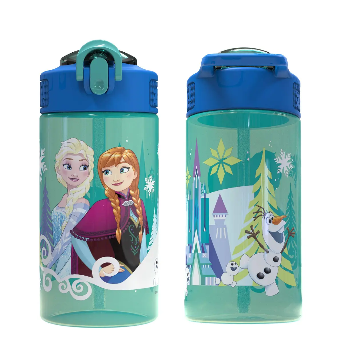 Zak Designs Disney Frozen 16oz (473ml) Leak-Proof Straw Kids Water Bottle | BPA-Free Plastic - view 9
