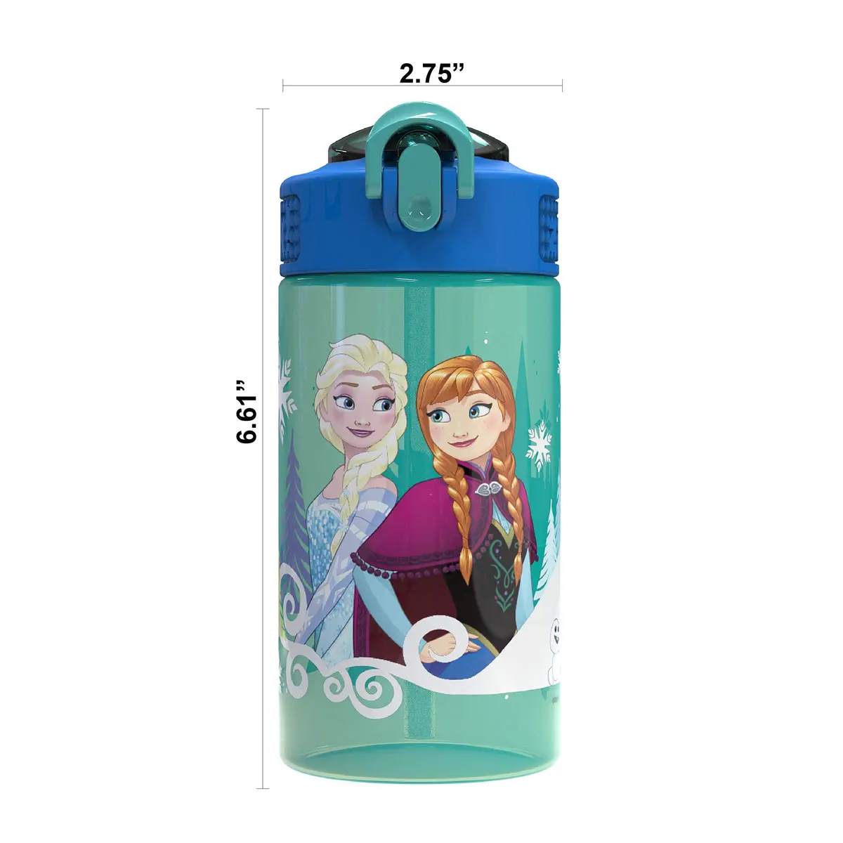 Zak Designs Disney Frozen 16oz (473ml) Leak-Proof Straw Kids Water Bottle | BPA-Free Plastic - view 3