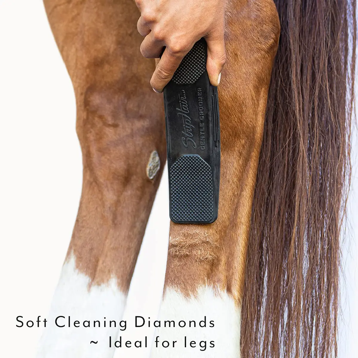 StripHair Gentle Groomer Horse Brush Shedding Massage | Made in USA for Horses & Dogs - view 4