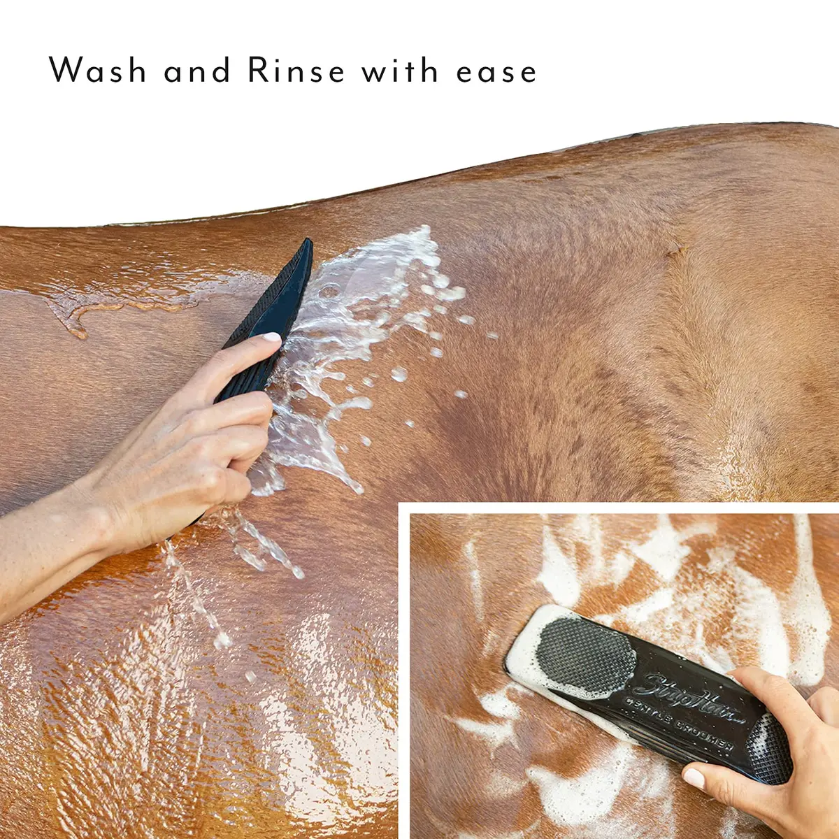 StripHair Gentle Groomer Horse Brush Shedding Massage | Made in USA for Horses & Dogs - view 6
