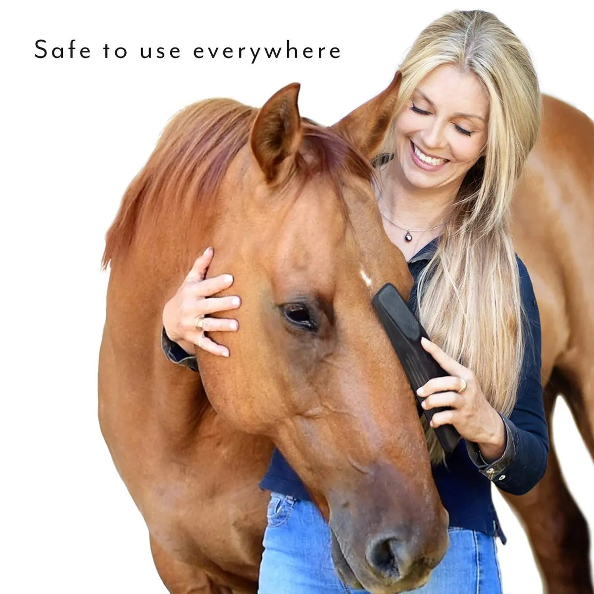 StripHair Gentle Groomer Horse Brush Shedding Massage | Made in USA for Horses & Dogs - view 2