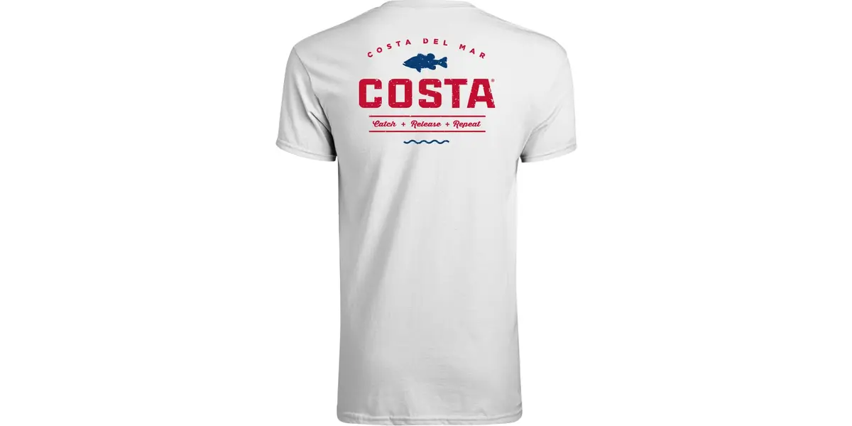 Costa Del Mar Topwater Short Sleeve T Shirt, White, Small | UPF 50 Sun Protection - main product image