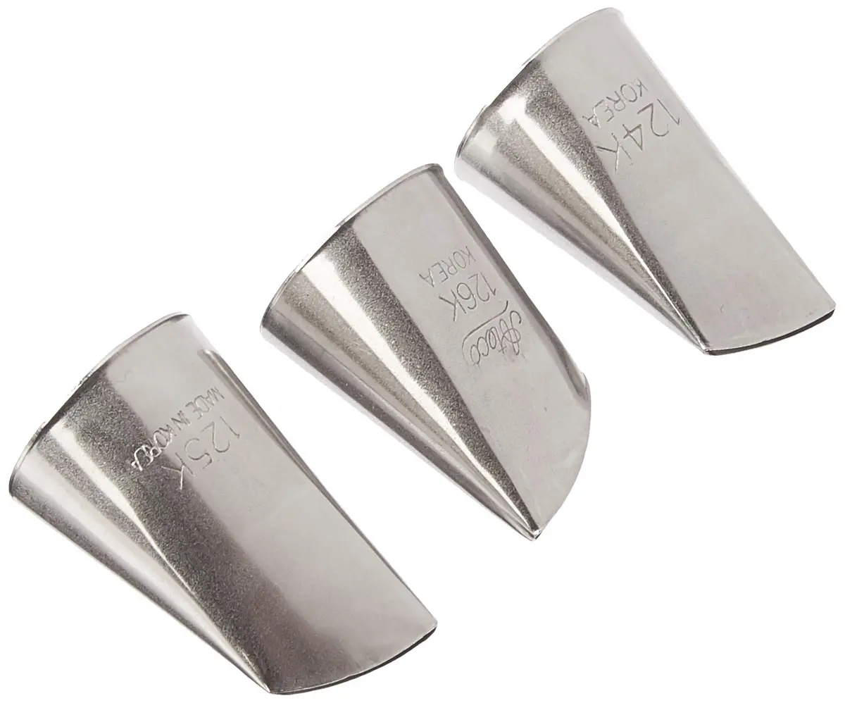Ateco Korean Flower Piping Tip Set 124K, 125K, 126K (3-Piece Set, Silver) | Create Blossoms & Ruffles - main product image