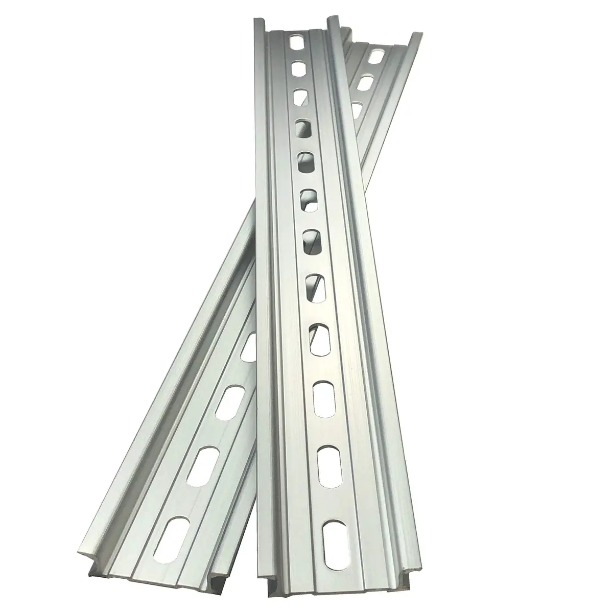 International Connector 2 Pieces DIN Rail Aluminum 12" (305mm) Slotted RoHS Compliant - main product image