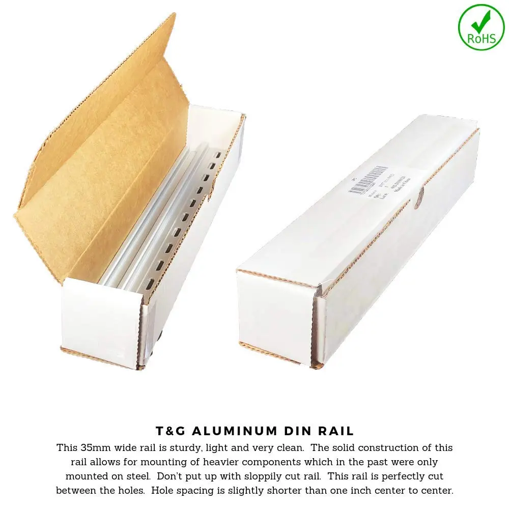 International Connector 2 Pieces DIN Rail Aluminum 12" (305mm) Slotted RoHS Compliant - view 5