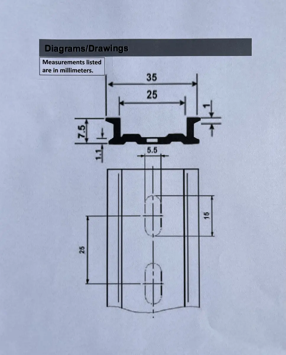 International Connector 2 Pieces DIN Rail Aluminum 12" (305mm) Slotted RoHS Compliant - view 8