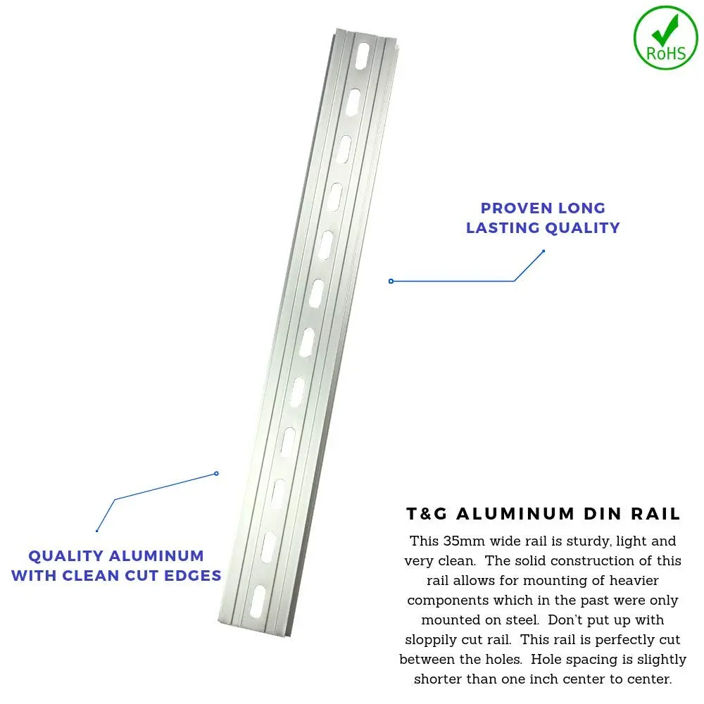 International Connector 2 Pieces DIN Rail Aluminum 12" (305mm) Slotted RoHS Compliant - view 2