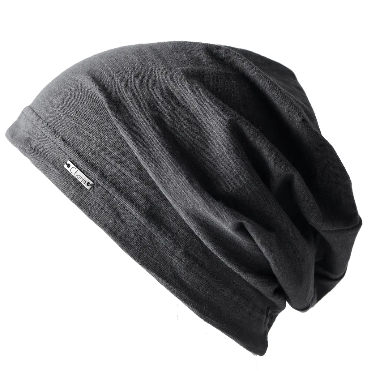CHARM Cotton Summer Beanie for Men & Women, Dark Gray | Breathable, Soft, Versatile Headwear - main product image