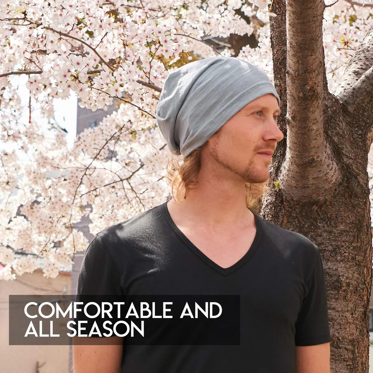 CHARM Cotton Summer Beanie for Men & Women, Dark Gray | Breathable, Soft, Versatile Headwear - view 2