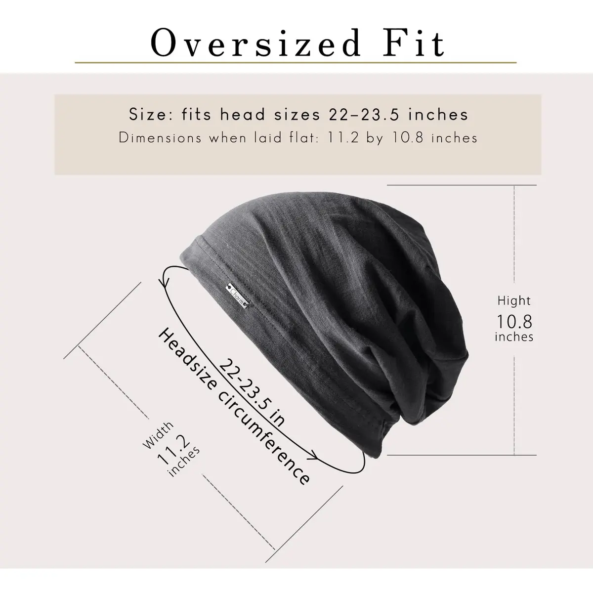 CHARM Cotton Summer Beanie for Men & Women, Dark Gray | Breathable, Soft, Versatile Headwear - view 3