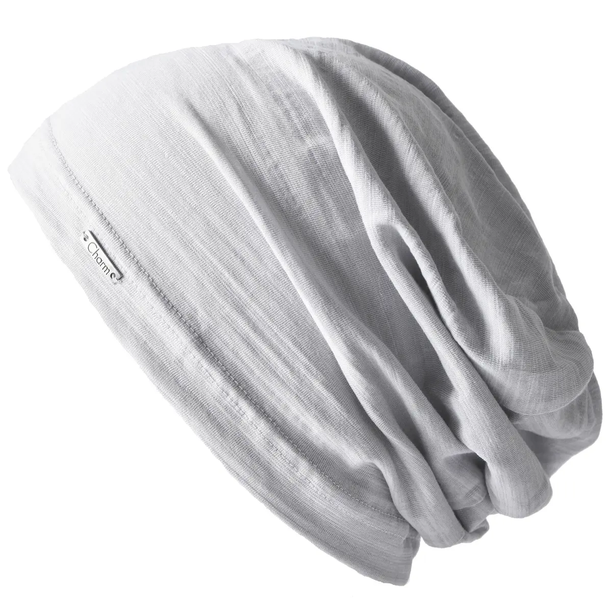CHARM Cotton Summer Beanie for Men & Women Light Gray | Breathable, Soft, Unisex Headwear - main product image