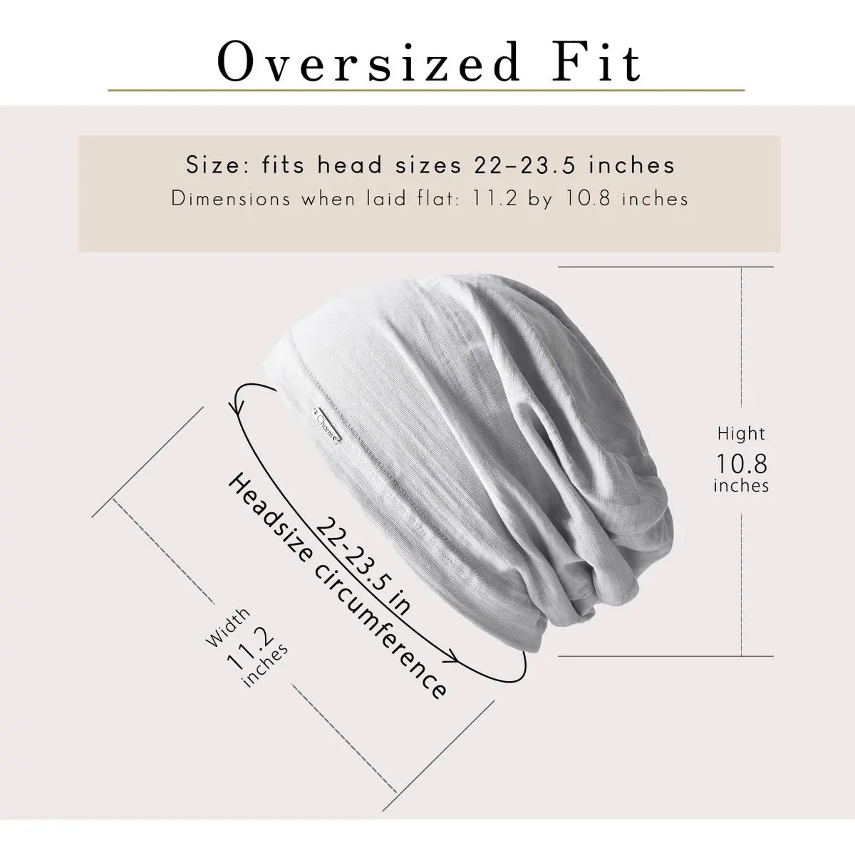 CHARM Cotton Summer Beanie for Men & Women Light Gray | Breathable, Soft, Unisex Headwear - view 3