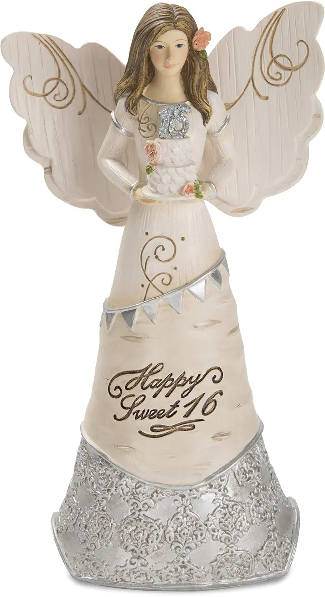 Pavilion Gift Company Happy Sweet 16 Angel Figurine 15cm (6 Inches) | Classic Birthday Decor - main product image