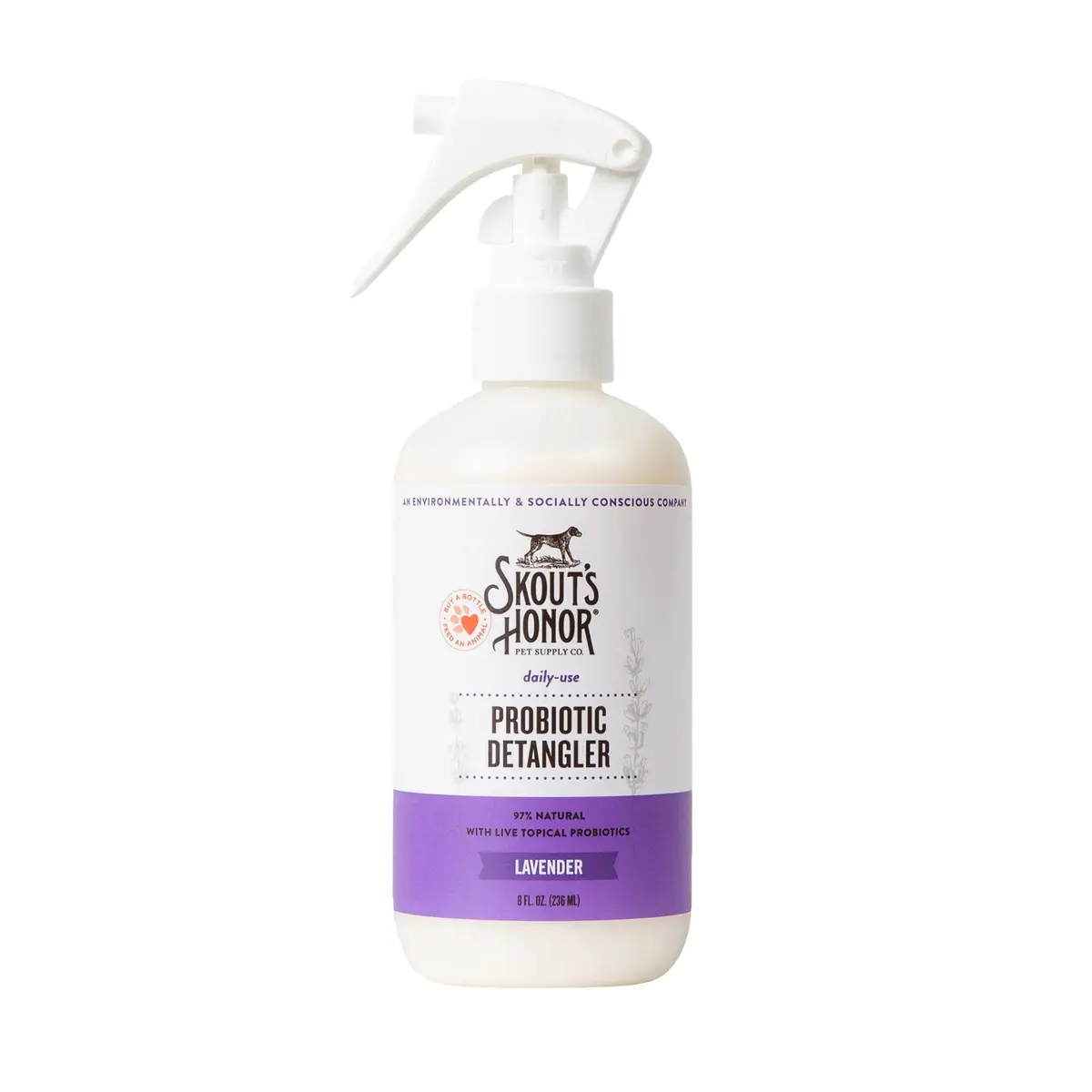 SKOUT'S HONOR Probiotic Dog Detangler Spray - Lavender, 8 oz | Hydrates & Softens Coat for Daily Use - main product image