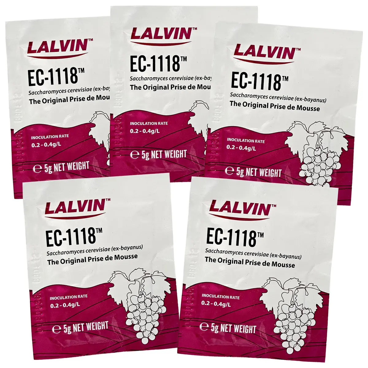 Lalvin EC-1118 Champagne Yeast 5g Sachet | Suitable for Sparkling & Late Harvest Wines - main product image