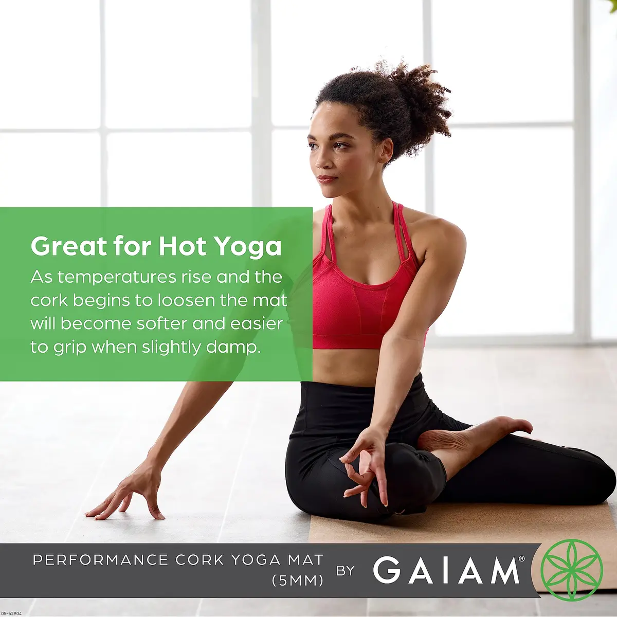 Gaiam Cork Yoga Mat, Natural Non-Slip Exercise & Fitness Mat for Hot Yoga | Eco-Friendly & Durable - view 4