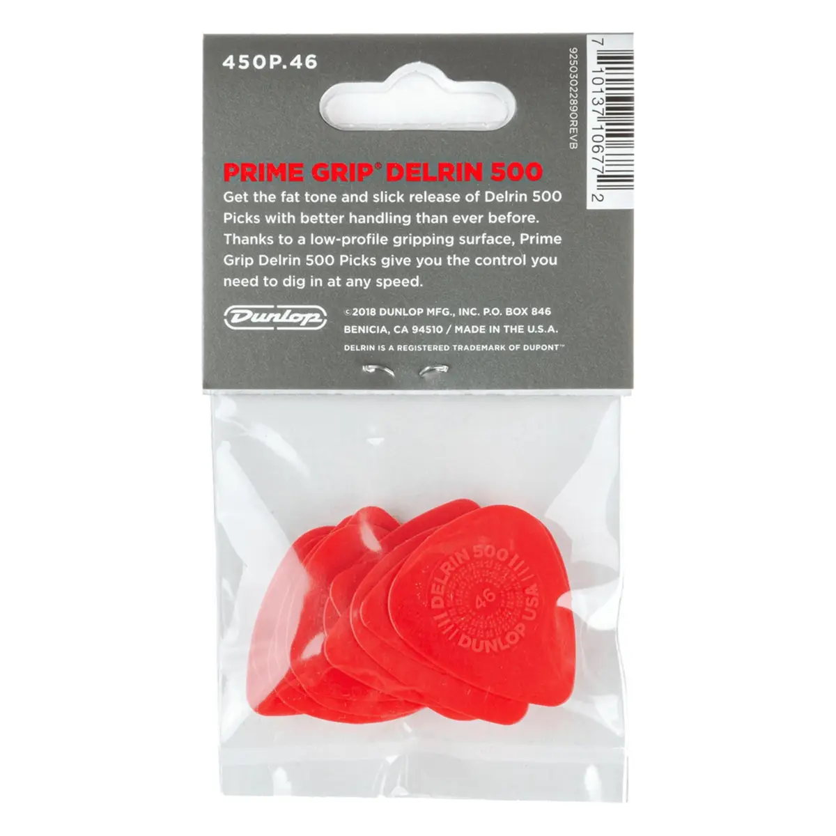 Jim Dunlop Primegrip® Delrin 500 Guitar Picks .46mm Gauge - 12 Pack - view 2