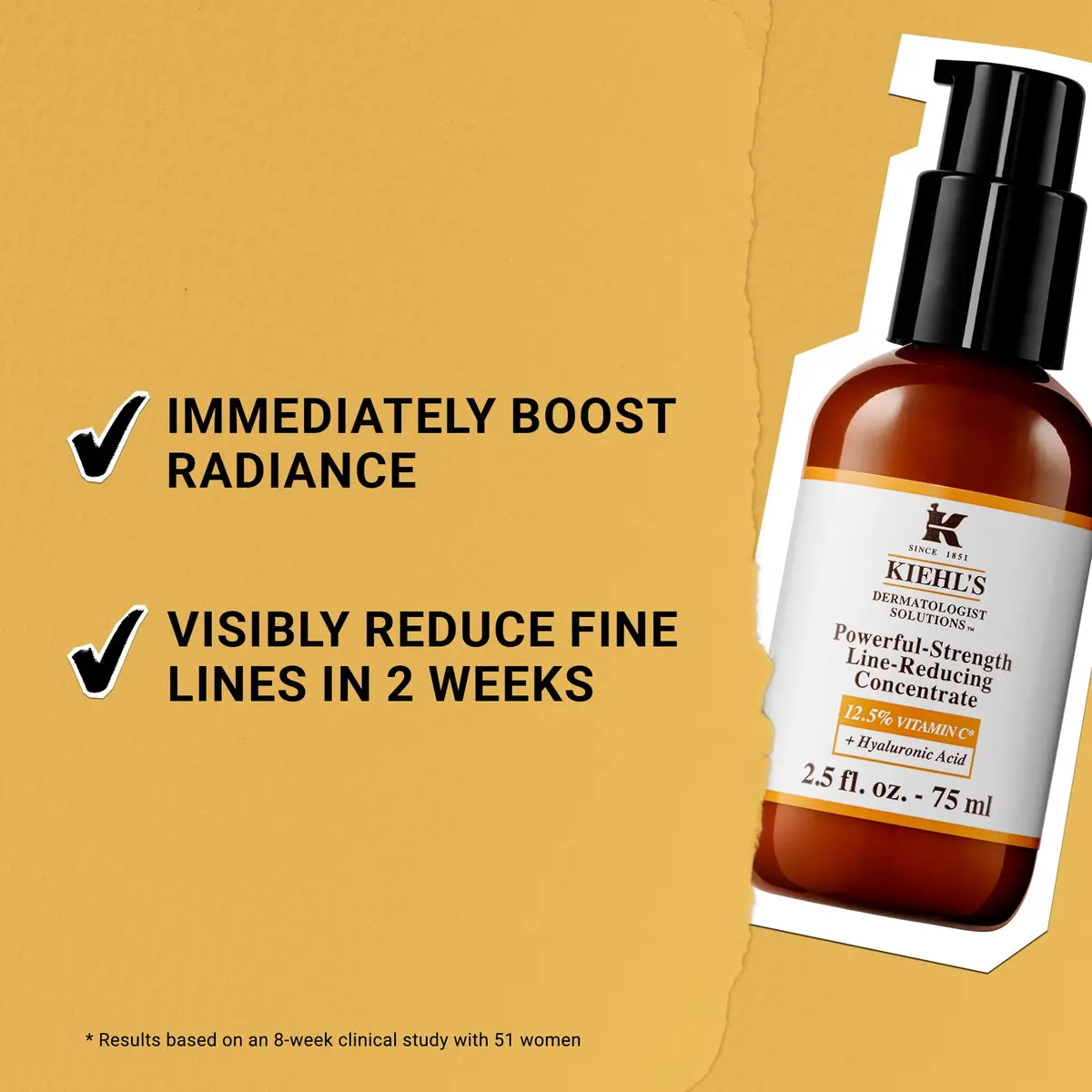 Kiehl's Powerful-Strength Line-Reducing Concentrate 2.5 fl oz | Vitamin C & Hyaluronic Acid Serum for Sensitive Skin - view 4