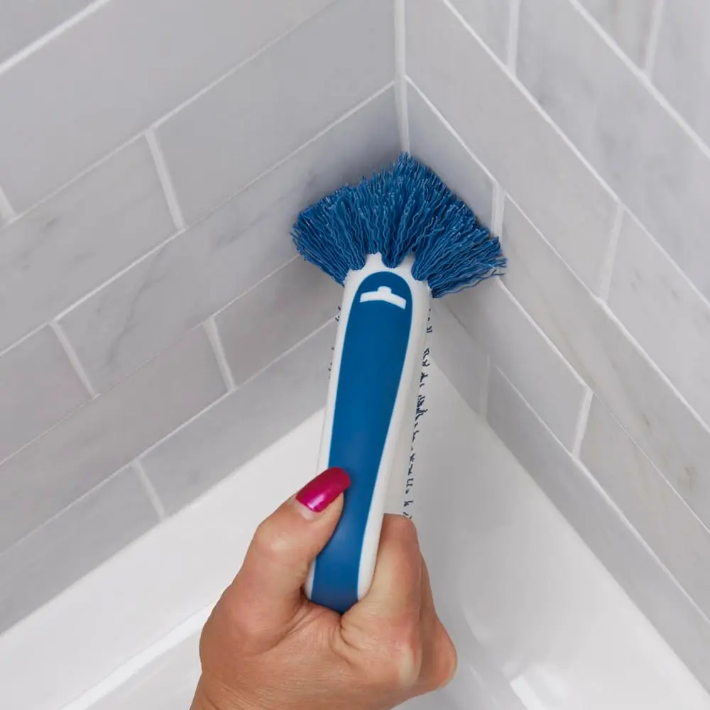 UNGER 2-in-1 Grout & Corner Scrubber Brush Tool | 360° Deep Cleaning for Bathrooms & Tiles - view 5