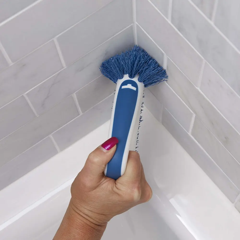 UNGER 2-in-1 Grout & Corner Scrubber Brush Tool | 360° Deep Cleaning for Bathrooms & Tiles - view 3