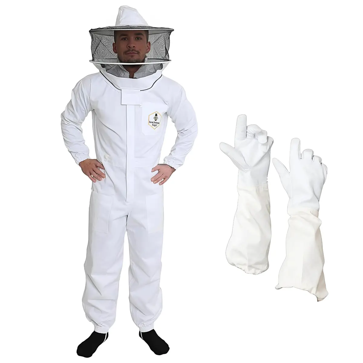 FOREST BEEKEEPING SUPPLY Professional Bee Suit for Men and Women | 100% Cotton, Ventilated, Full-Body Protection, Small - main product image