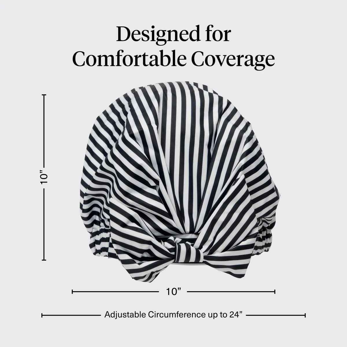 Kitsch Luxury Large Shower Cap for Women - Stripe, 14.2cm (5.6in) x 16.6cm (6.5in) x 3.4cm (1.3in) - view 4