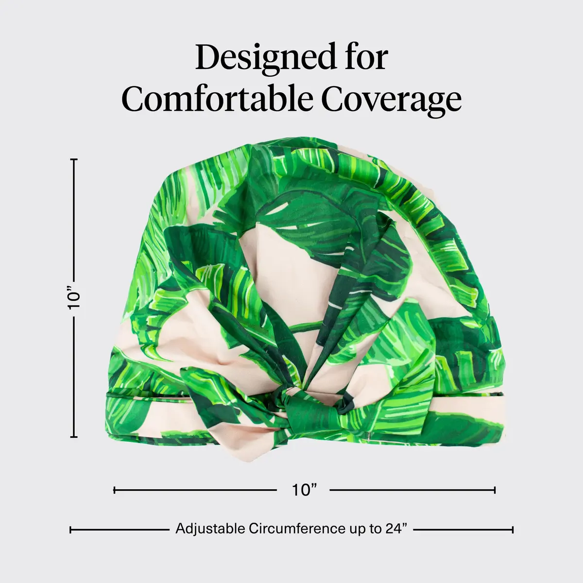 Kitsch Luxury Large Shower Cap for Women - Palm Leaves | Reusable Waterproof Hair Protection - view 4