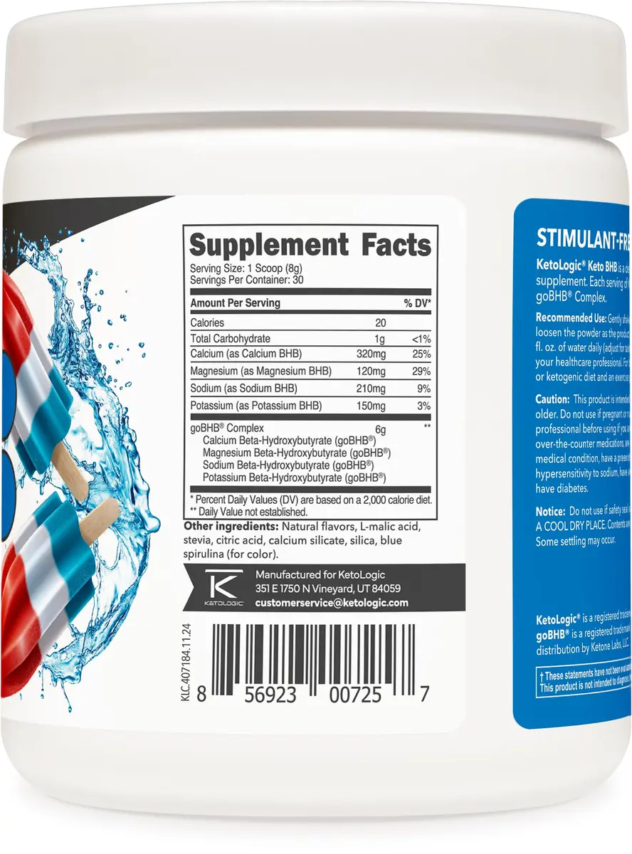 Ketologic Keto BHB (Patriot Pop) 8.9oz | Supports Ketosis & Weight Loss - view 4