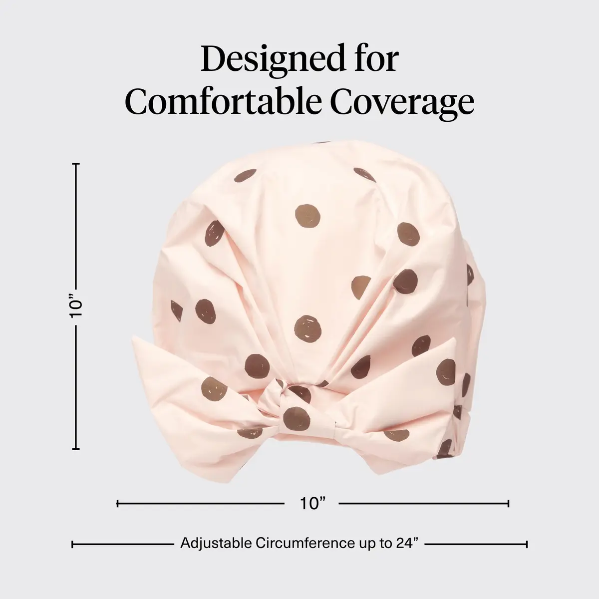 Kitsch Luxury Large Shower Cap for Women - Blush Dot | Waterproof & Reusable Hair Protection - view 4