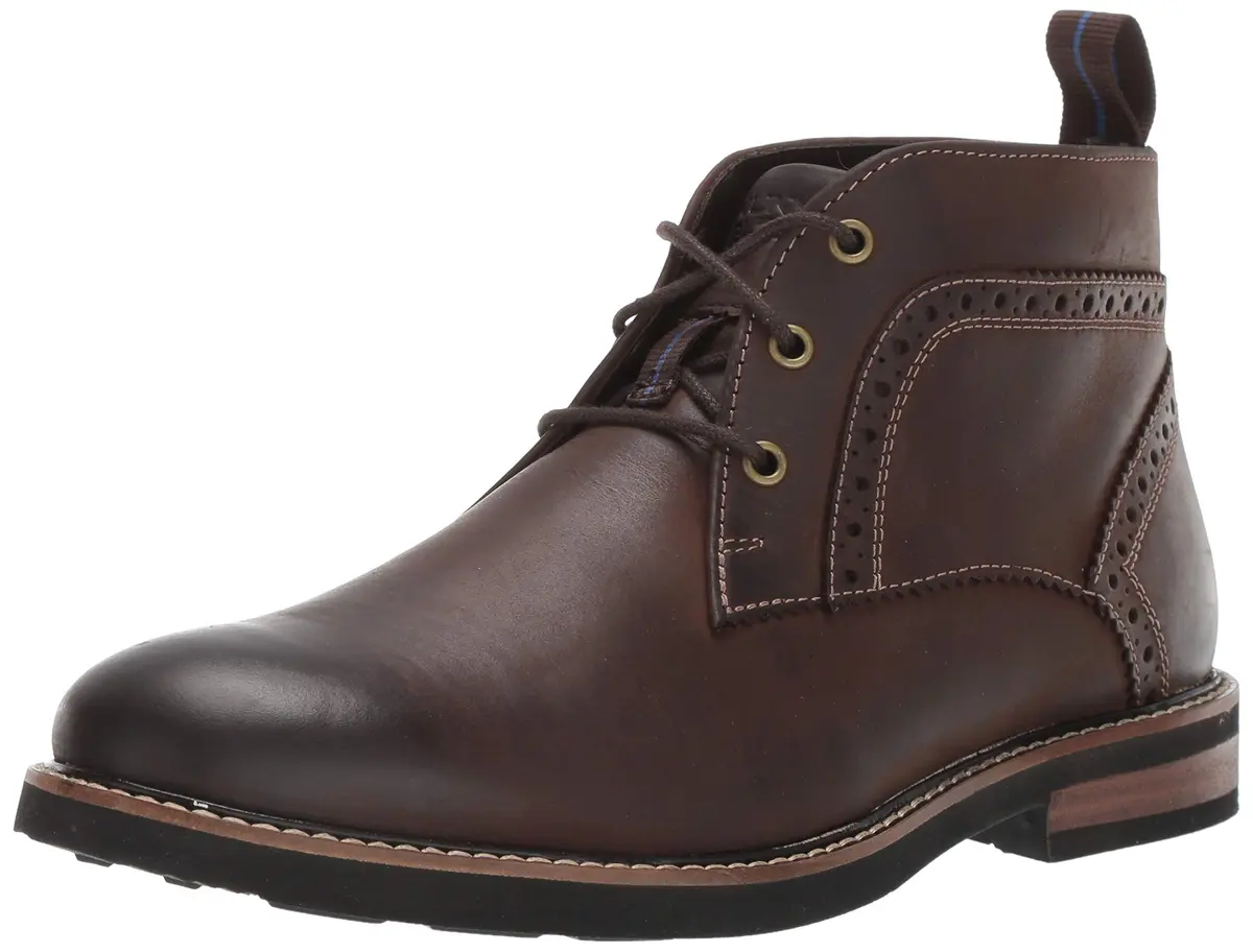Nunn Bush Ozark Plain Toe Chukka Boot with KORE Walking Comfort Technology Brown Ch 10.5 | Casual Men’s Leather Shoes - main product image