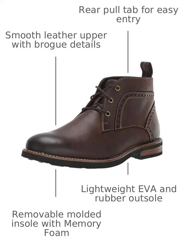 Nunn Bush Ozark Plain Toe Chukka Boot with KORE Walking Comfort Technology Brown Ch 10.5 | Casual Men’s Leather Shoes - view 4