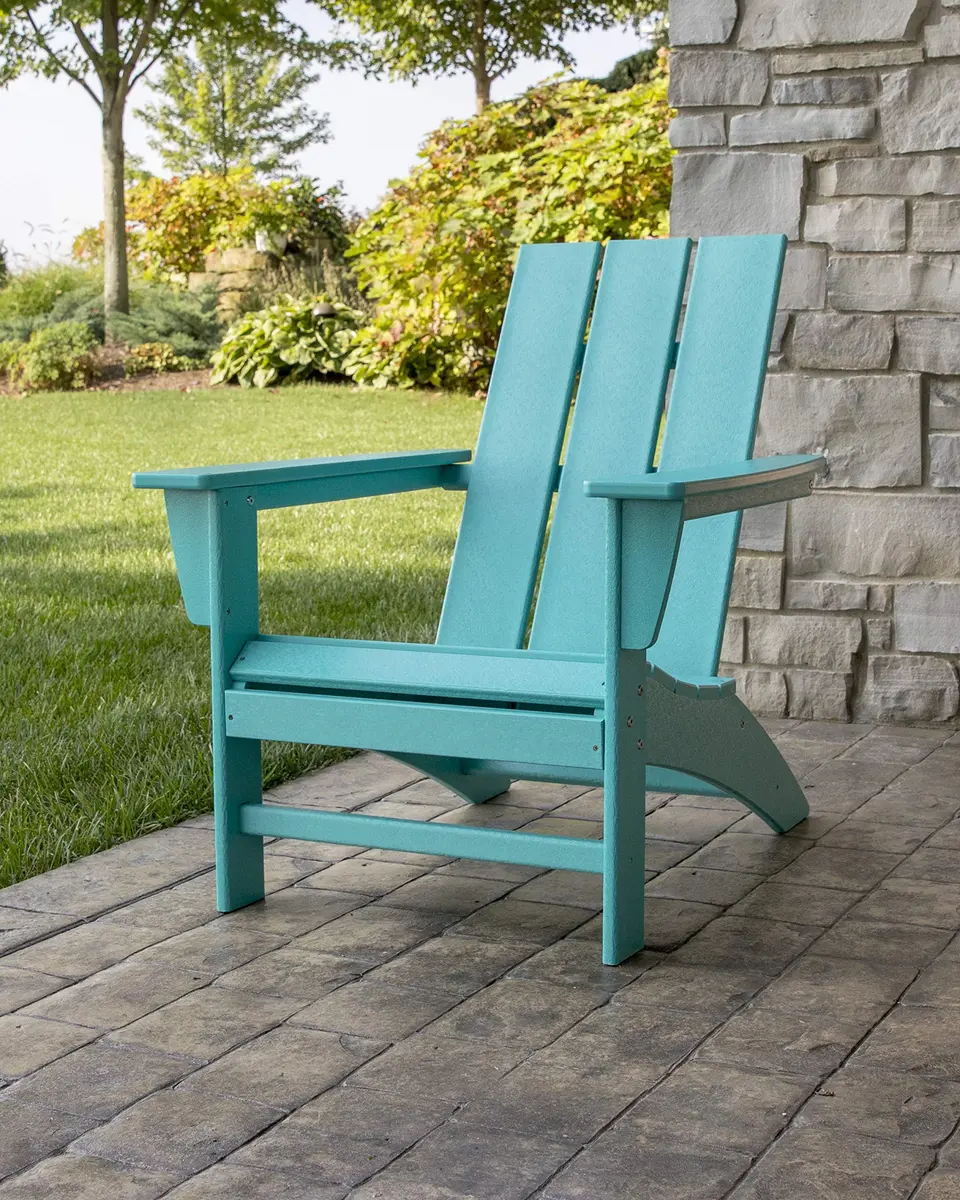 Polywood Modern Adirondack Chair – All-Weather Outdoor HDPE, Fade-Resistant, 32in Deep | Durable Patio Seating - view 2