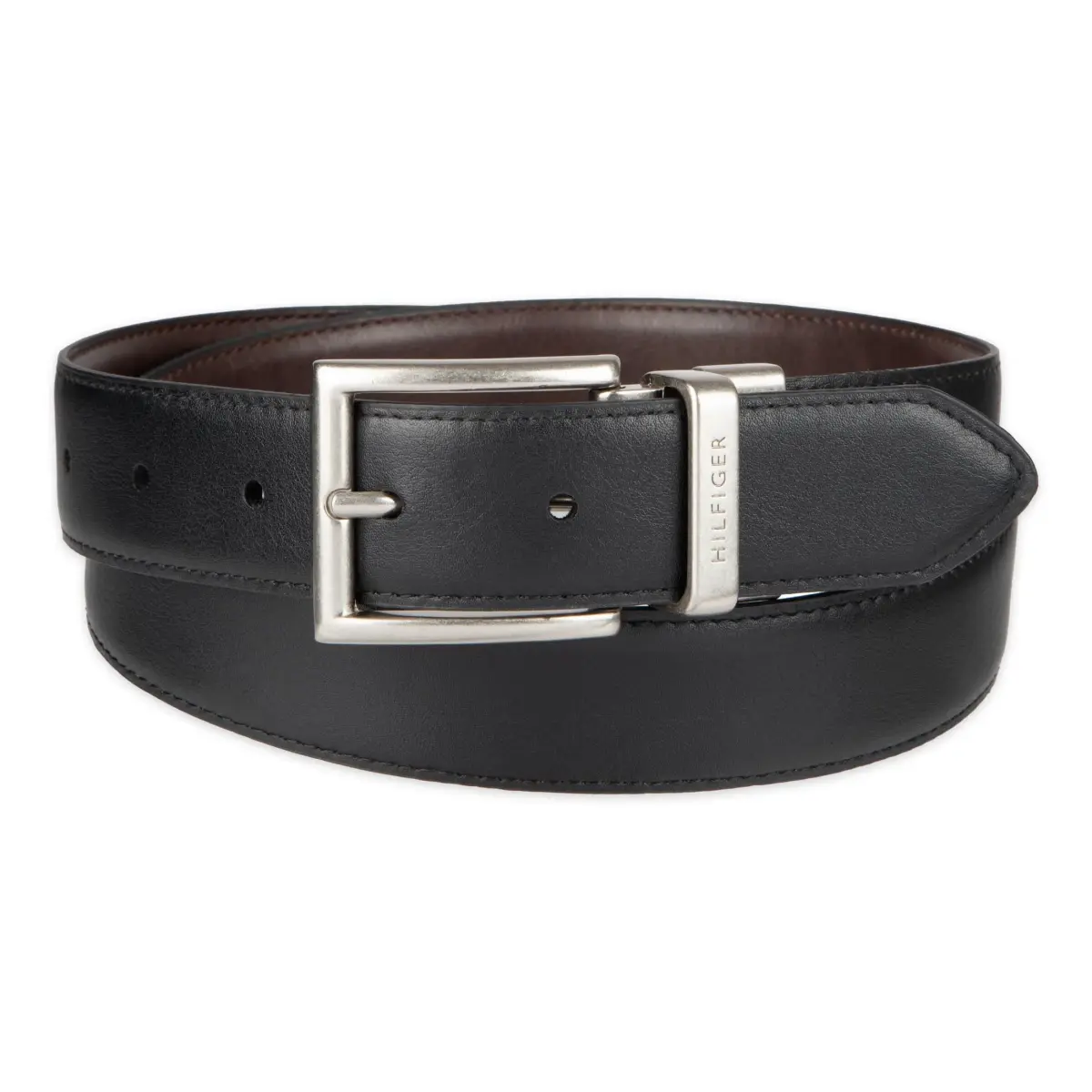 Tommy Hilfiger Men's Reversible Leather & PU Blend Belt, Brown/Black, Size 38, 1.25-inch Width - view 3