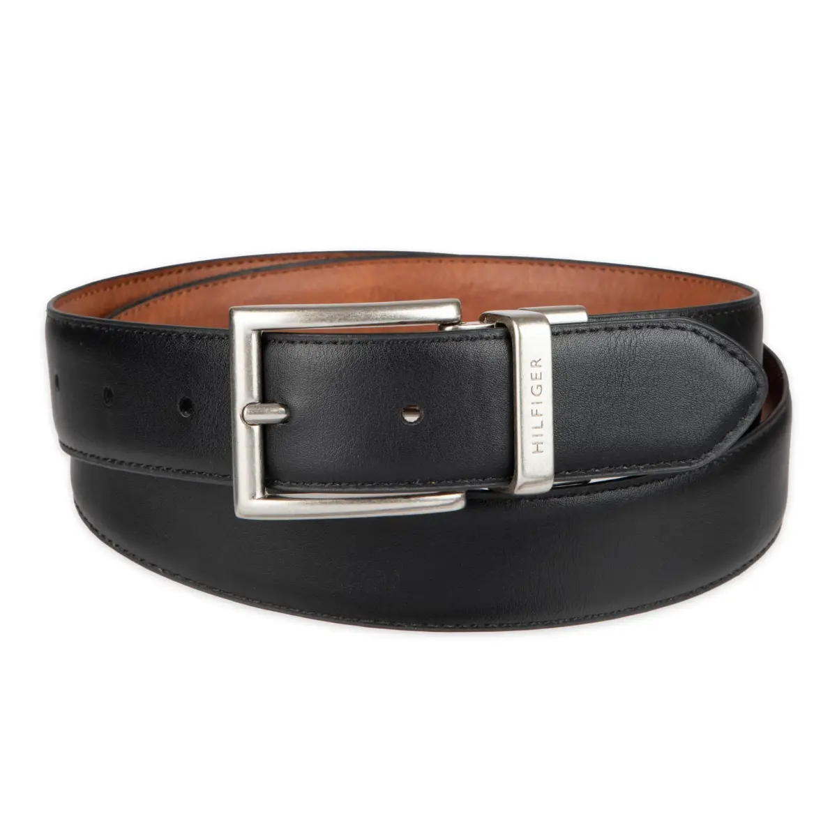 Tommy Hilfiger Men's Reversible Belt, Cognac/Black, Size 34 | 1.25-inch Width - view 3