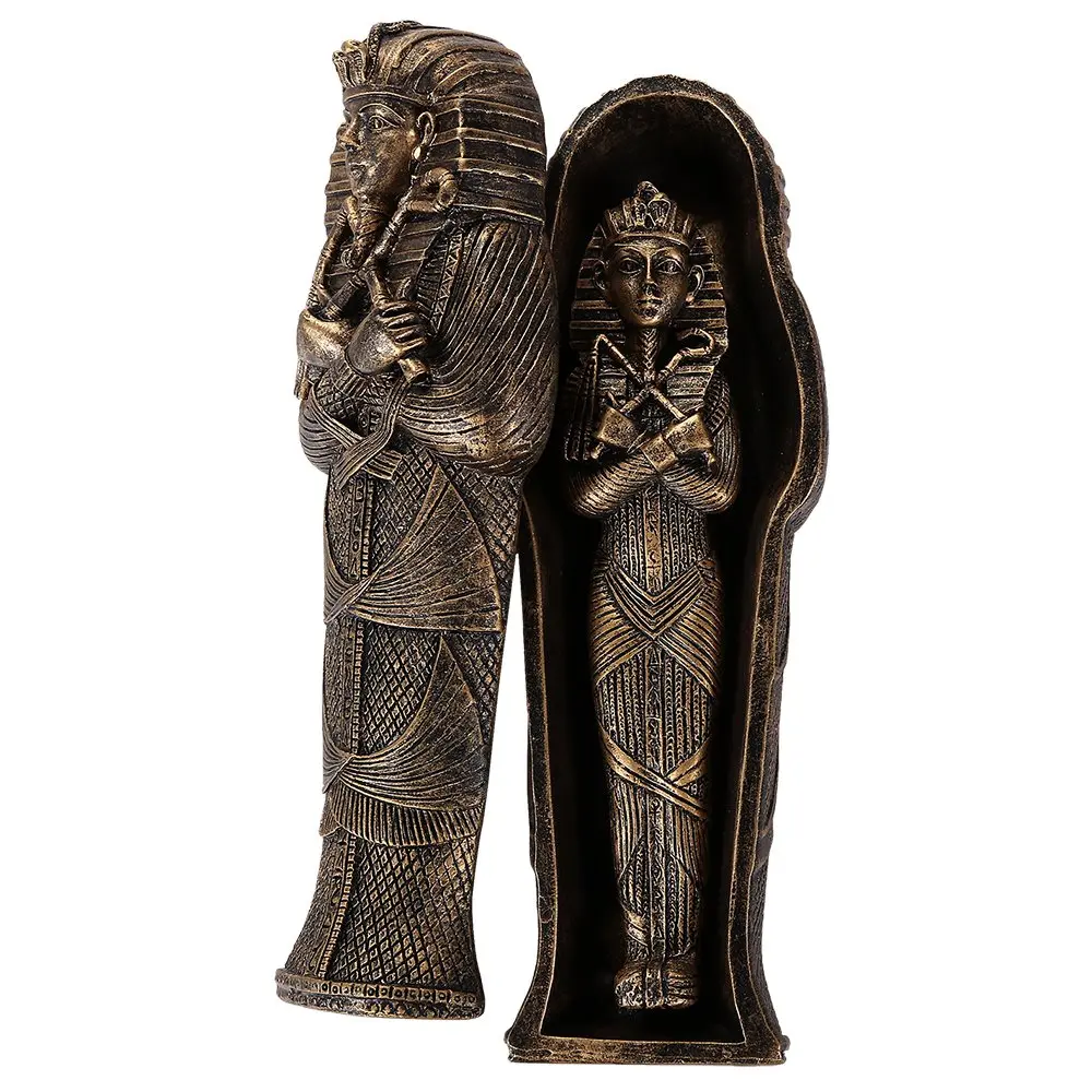 Pacific Giftware King Tut Sarcophagus with Mummy Figurine 14cm (5.5 Inch L) | Hand-Painted Resin Collectible - view 2