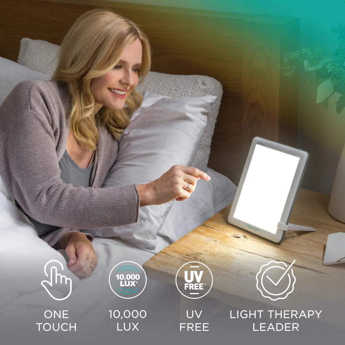 Verilux HappyLight Lucent Light Therapy Lamp, 10,000 Lux, UV-Free LED | Portable, Full Spectrum Mood & Sleep Support - view 3