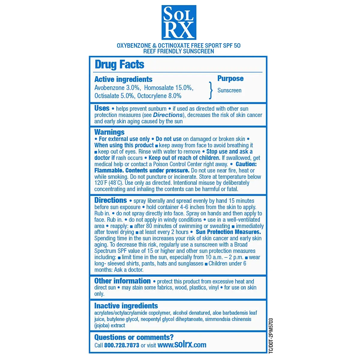 SolRX SPF 50 Sunscreen Spray 6 oz | Reef Friendly, Water & Sweat Resistant - view 7