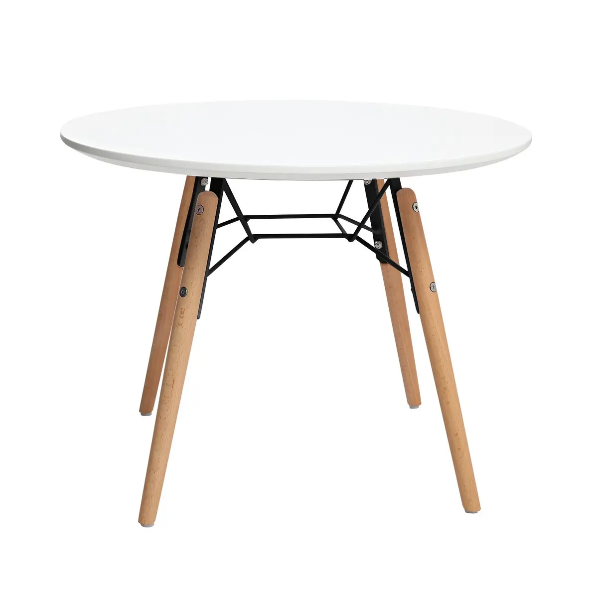 2xhome Kids Size White Round Circle Activity Table with Eiffel Dowel Leg | Durable Solid Wood Kids Table for Classroom & Home - view 5