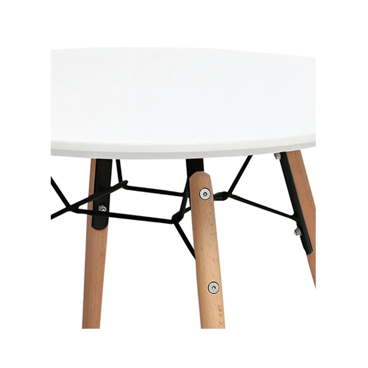 2xhome Kids Size White Round Circle Activity Table with Eiffel Dowel Leg | Durable Solid Wood Kids Table for Classroom & Home - view 6