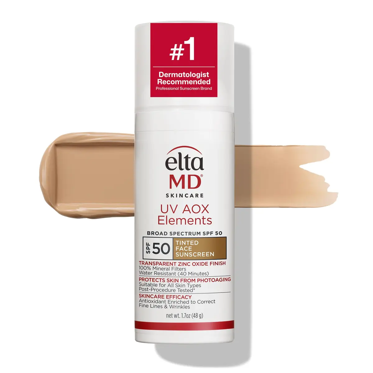 EltaMD UV AOX Elements 100% Mineral Tinted Face Sunscreen SPF 50 | Hydrates & Protects Sensitive Skin - main product image