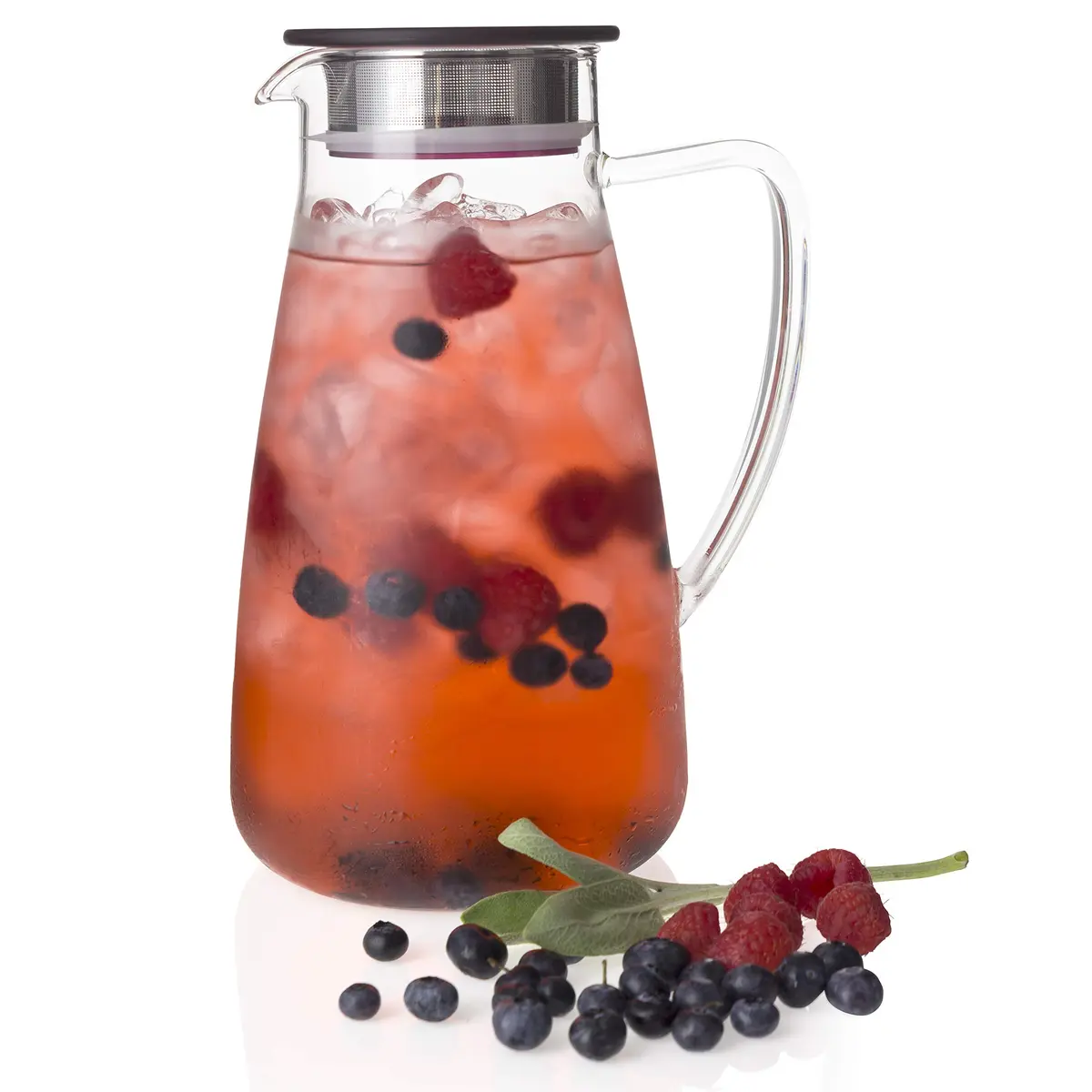 FORLIFE Flask Glass Iced Tea Jug 64oz | Thermal Shock Resistant Borosilicate Glass - view 4