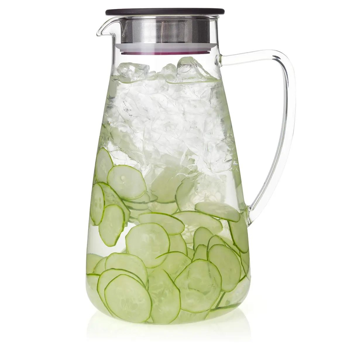 FORLIFE Flask Glass Iced Tea Jug 64oz | Thermal Shock Resistant Borosilicate Glass - view 5