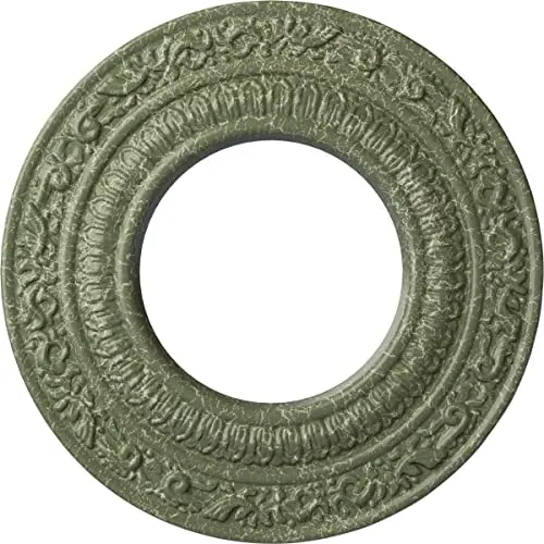 Ekena Millwork Andrea Ceiling Medallion 20.7cm (8 1/8") OD x 10.5cm (4 1/8") ID x 1.3cm (1/2") P, Hand-Painted Athenian Green Crackle | Fits Canopies up to 10.5cm (4 1/8") - main product image