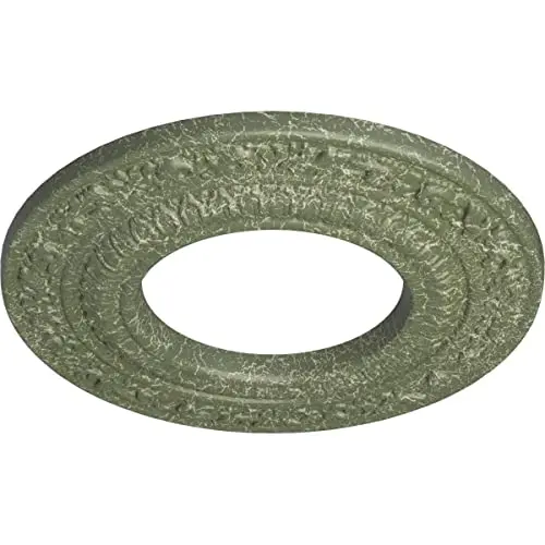 Ekena Millwork Andrea Ceiling Medallion 20.7cm (8 1/8") OD x 10.5cm (4 1/8") ID x 1.3cm (1/2") P, Hand-Painted Athenian Green Crackle | Fits Canopies up to 10.5cm (4 1/8") - view 2