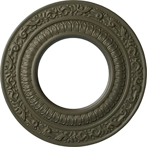 Ekena Millwork Andrea Ceiling Medallion 8-1/8" x 4-1/8" x 1/2" (20.6cm x 10.5cm x 1.3cm) | Hand-Painted Witch Hazel Finish - main product image
