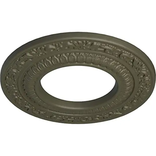 Ekena Millwork Andrea Ceiling Medallion 8-1/8" x 4-1/8" x 1/2" (20.6cm x 10.5cm x 1.3cm) | Hand-Painted Witch Hazel Finish - view 2