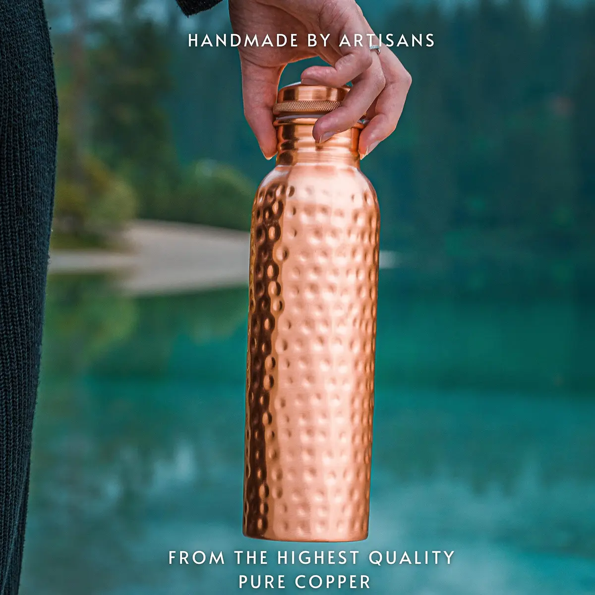 Kosdeg Copper Water Bottle - 34 Oz Extra Large | Pure Copper Ayurvedic Vessel for Drinking - view 5
