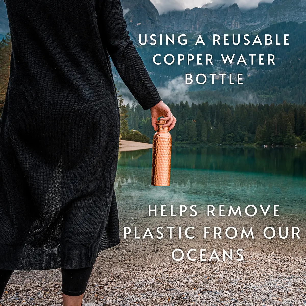 Kosdeg Copper Water Bottle - 34 Oz Extra Large | Pure Copper Ayurvedic Vessel for Drinking - view 7