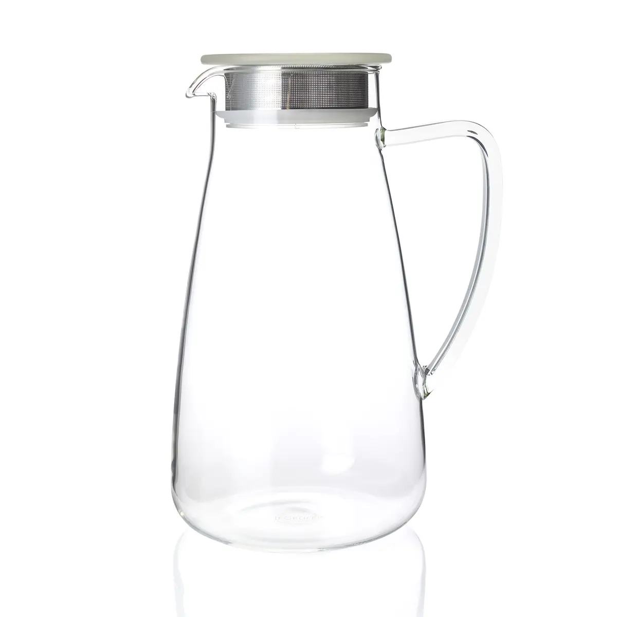 FORLIFE Flask Glass Tea Jug Pitcher 64 oz | Borosilicate & Stainless Steel Filter - main product image